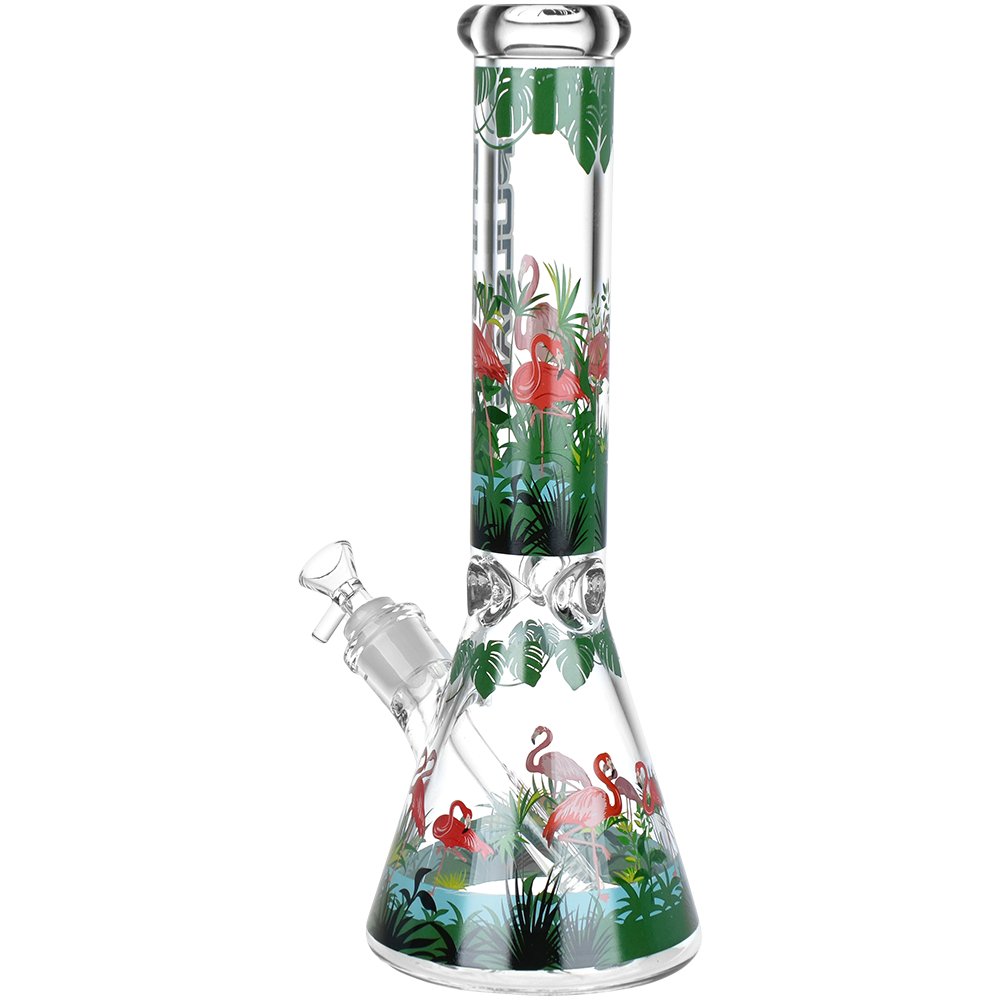 Pulsar Chillin Flamingos Beaker Bong - Two Sizes